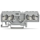 WAGO ELETTRONICA - Morsetto di base per 4 conduttori.per guida DIN 35 x 15 e 35 x 7,5.2,5 mm².grigio