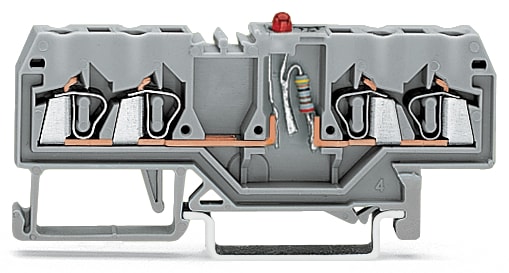 WAGO ELETTRONICA - Morsetto per componente.4 conduttori.LED rosso.grigio 280-809/281-434