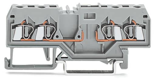 WAGO ELETTRONICA - Morsetto di base per 4 conduttori.per guida DIN 35 x 15 e 35 x 7,5.2,5 mm².grigio