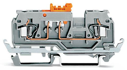 WAGO ELETTRONICA - Morsetto sezionatore/di test per 2 conduttori.con contatto schermato.con presa per test.grigio 280-871