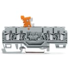 WAGO ELETTRONICA - Morsetto sezionatore/di test per 4 conduttori.con sezionatore a coltello pivotante.con presa per test.grigio