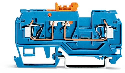 WAGO ELETTRONICA - Morsetto sezionatore/di test per 2 conduttori.con sezionatore a coltello pivotante.con presa per test.blu 280-876