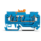 WAGO ELETTRONICA - Morsetto sezionatore/di test per 2 conduttori.con sezionatore a coltello pivotante.con presa per test.blu 280-876