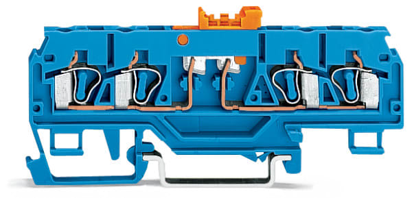 WAGO ELETTRONICA - Morsetto sezionatore/di test per 4 conduttori.con sezionatore a coltello pivotante.con presa per test.blu