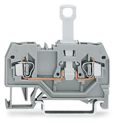 WAGO ELETTRONICA - Morsetto sezionatore per 2 conduttori.per guida DIN 35 x 15 e 35 x 7,5.2,5 mm².grigio
