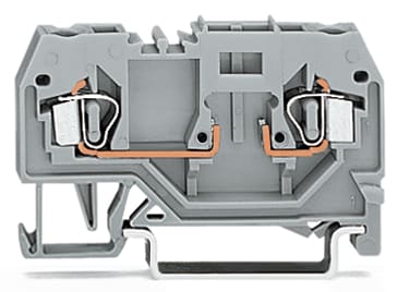 WAGO ELETTRONICA - Morsetto di base per 2 conduttori.per guida DIN 35 x 15 e 35 x 7,5.2,5 mm².grigio