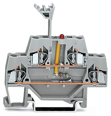 WAGO ELETTRONICA - Morsetto per componente.a due piani.LED rosso.grigio 280-943/281-413