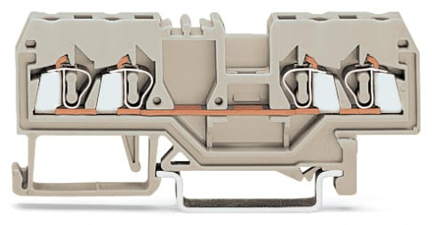 WAGO ELETTRONICA - Morsetto passante per 4 conduttori.2,5 mm².adatto per applicazioni Ex e II.grigio chiaro