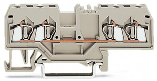 WAGO ELETTRONICA - Morsetto passante per 4 conduttori.2,5 mm².adatto per applicazioni Ex e II.grigio chiaro
