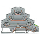 WAGO ELETTRONICA - Morsetto per montaggio su guida a quattro piani.Morsetto per montaggio su guida per il cablaggio di motori elettrici.2,5 mm².grigio