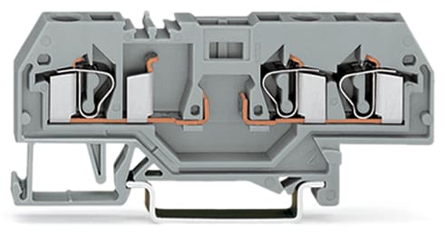 WAGO ELETTRONICA - Morsetto di base per 3 conduttori.per guida DIN 35 x 15 e 35 x 7,5.4 mm².grigio 281-610