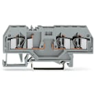 WAGO ELETTRONICA - Morsetto di base per 3 conduttori.per guida DIN 35 x 15 e 35 x 7,5.4 mm².grigio