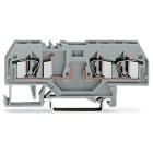 WAGO ELETTRONICA - Morsetto di base per 3 conduttori.per guida DIN 35 x 15 e 35 x 7,5.4 mm².grigio