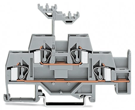 WAGO ELETTRONICA - Morsetto a due piani.Morsetto passante/passante.con sede per ponticello aggiuntiva sul livello inferiore.grigio 281-620