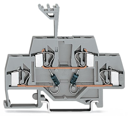 WAGO ELETTRONICA - Morsetto per componente.a due piani.con 2 diodi 1N4007.grigio 281-635/281-489