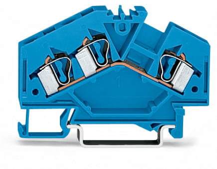 WAGO ELETTRONICA - Morsetto passante per 3 conduttori.4 mm².adatto per applicazioni Ex-i.blu
