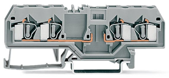 WAGO ELETTRONICA - Morsetto di base per 4 conduttori.per guida DIN 35 x 15 e 35 x 7,5.4 mm².grigio