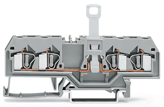 WAGO ELETTRONICA - Morsetto sezionatore per 4 conduttori.per guida DIN 35 x 15 e 35 x 7,5.4 mm².grigio