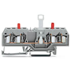 WAGO ELETTRONICA - Morsetto sezionatore/di test per 2 conduttori.con prese di test protette dal contatto accidentale.per guida DIN 35 x 15 e 35 x 7,5.grigio