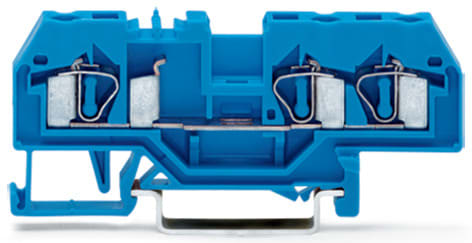 WAGO ELETTRONICA - Morsetto passante per 3 conduttori.4 mm².adatto per applicazioni Ex-i.blu 281-684