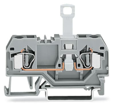 WAGO ELETTRONICA - Morsetto sezionatore per 2 conduttori.per guida DIN 35 x 15 e 35 x 7,5.4 mm².grigio