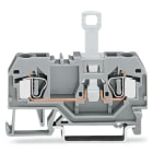 WAGO ELETTRONICA - Morsetto sezionatore per 2 conduttori.per guida DIN 35 x 15 e 35 x 7,5.4 mm².grigio