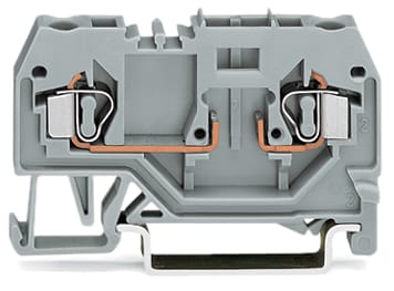 WAGO ELETTRONICA - Morsetto di base per 2 conduttori.per guida DIN 35 x 15 e 35 x 7,5.4 mm².grigio