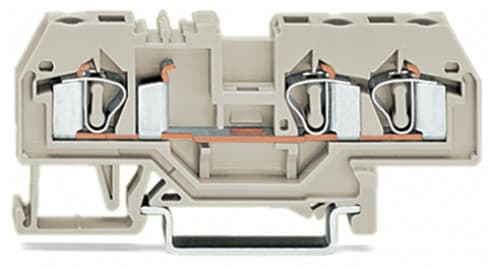 WAGO ELETTRONICA - Morsetto passante per 3 conduttori.4 mm².adatto per applicazioni Ex e II.grigio chiaro 281-993