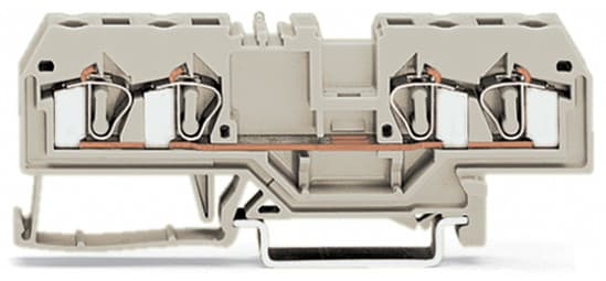 WAGO ELETTRONICA - Morsetto passante per 4 conduttori.4 mm².adatto per applicazioni Ex e II.grigio chiaro