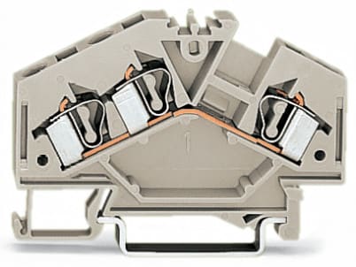WAGO ELETTRONICA - Morsetto passante per 3 conduttori.4 mm².adatto per applicazioni Ex e II.grigio chiaro