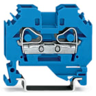 WAGO ELETTRONICA - Morsetto passante per 2 conduttori.6 mm².adatto per applicazioni Ex-i.blu