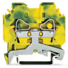 WAGO ELETTRONICA - Morsetto di terra per 2 conduttori.6 mm².slot per marcatura laterali.verde-giallo
