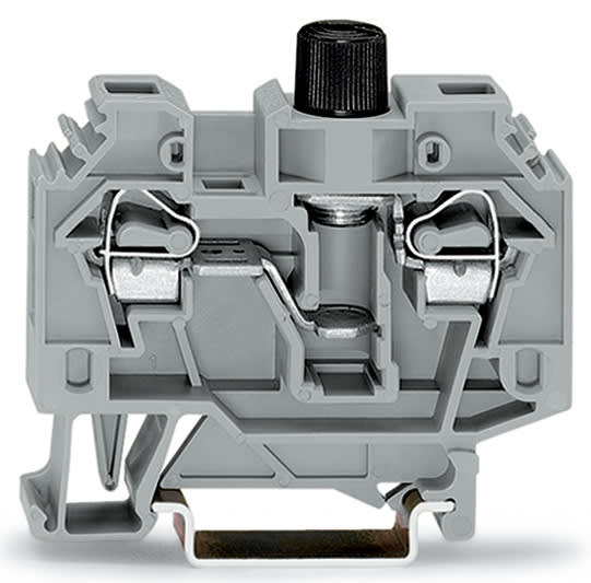 WAGO ELETTRONICA - Morsetto con fusibile per 2 conduttori.per fusibile miniaturizzato 5 x 20 mm.senza indicazione di fusibile guasto.grigio 282-122