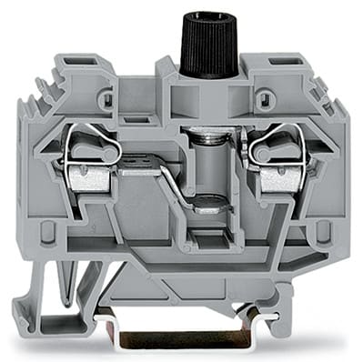 WAGO ELETTRONICA - Morsetto con fusibile per 2 conduttori.senza indicazione di fusibile guasto.per guida DIN 35 x 15 e 35 x 7,5.grigio