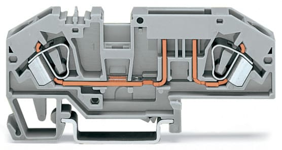 WAGO ELETTRONICA - Morsetto con fusibile per 2 conduttori.per fusibili a lama da automobile.con opzione per prova.grigio