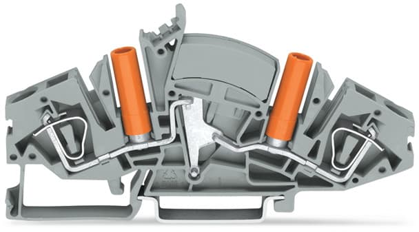 WAGO ELETTRONICA - Morsetto passante per 2 conduttori.6 mm².con prese di test protette dal contatto.grigio 282-841