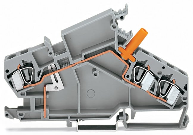 WAGO ELETTRONICA - Morsetto passante per 3 conduttori.6 mm².con presa di test protetta dal contatto accidentale.grigio