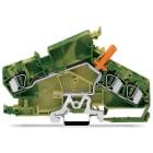 WAGO ELETTRONICA - Morsetto di terra per 3 conduttori.6 mm².con presa di test protetta dal contatto accidentale.verde-giallo 282-868