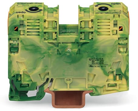 WAGO ELETTRONICA - Morsetto di terra per 2 conduttori.35 mm².adatto per applicazioni Ex e II.verde-giallo