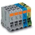 WAGO ELETTRONICA - Set trifase.con morsetti per correnti elevate da 95 mm².solo per guida DIN 35 x 15.grigio, blu, giallo-verde 285-199