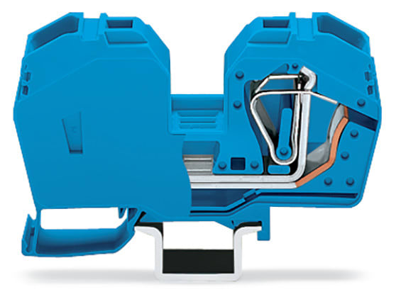 WAGO ELETTRONICA - Morsetto passante per 2 conduttori.35 mm².con piastra terminale integrata.blu