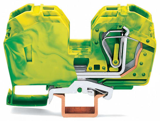 WAGO ELETTRONICA - Morsetto di terra per 2 conduttori.35 mm².con piastra terminale integrata.verde-giallo
