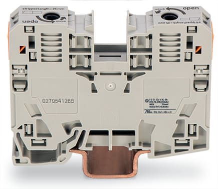 WAGO ELETTRONICA - Morsetto passante per 2 conduttori.35 mm².adatto per applicazioni Ex e II.grigio chiaro