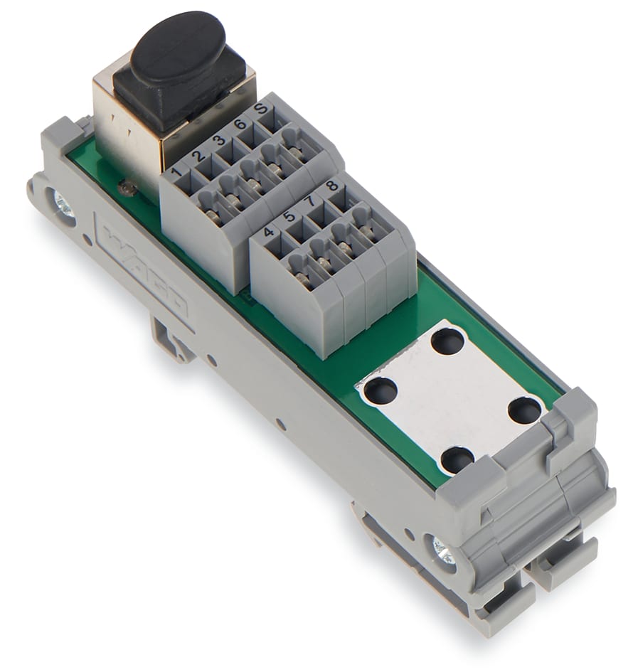 WAGO ELETTRONICA - Modulo interfaccia.RJ-45.Morsetti per circuito stampato, doppia fila