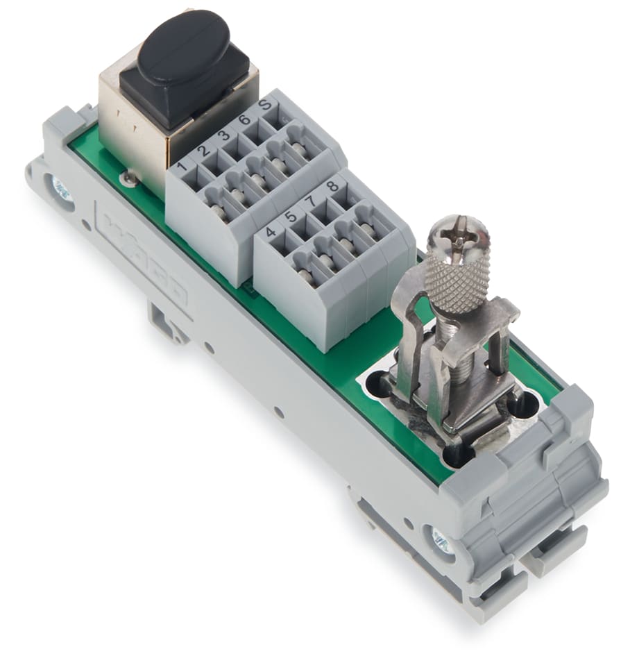 WAGO ELETTRONICA - Modulo interfaccia.RJ-45.Morsetti per circuito stampato, doppia fila