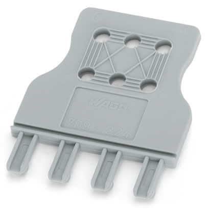 WAGO ELETTRONICA - Piastrina antistrappo.4 poli.per morsetti larghi 8 mm.grigio 709-324