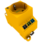WAGO ELETTRONICA - Presa per armadio elettrico.per montaggio a vite e su guida DIN.per spina, tipo F, CEE 7/4 (Schuko).giallo segnale