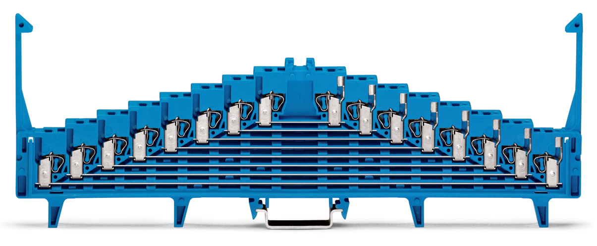 WAGO ELETTRONICA - Morsetto a 8 livelli per matrice di ripartizione.con clip di bloccaggio.un potenziale per livello.blu