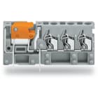 WAGO ELETTRONICA - Morsetto per circuito stampato per 3 conduttori sovrapponibile.con sezionatore a coltello.2,5 mm².grigio 742-153