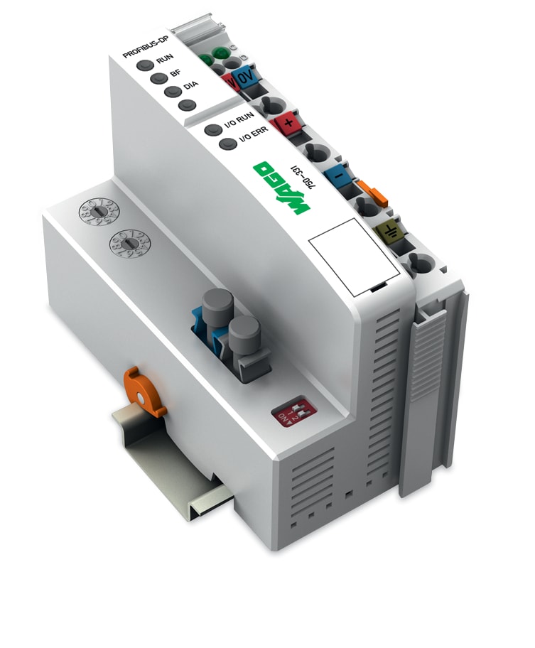 WAGO ELETTRONICA - Accoppiatore fieldbus PROFIBUS DP.Connessione a fibra ottica.1,5 MBd.grigio chiaro 750-331